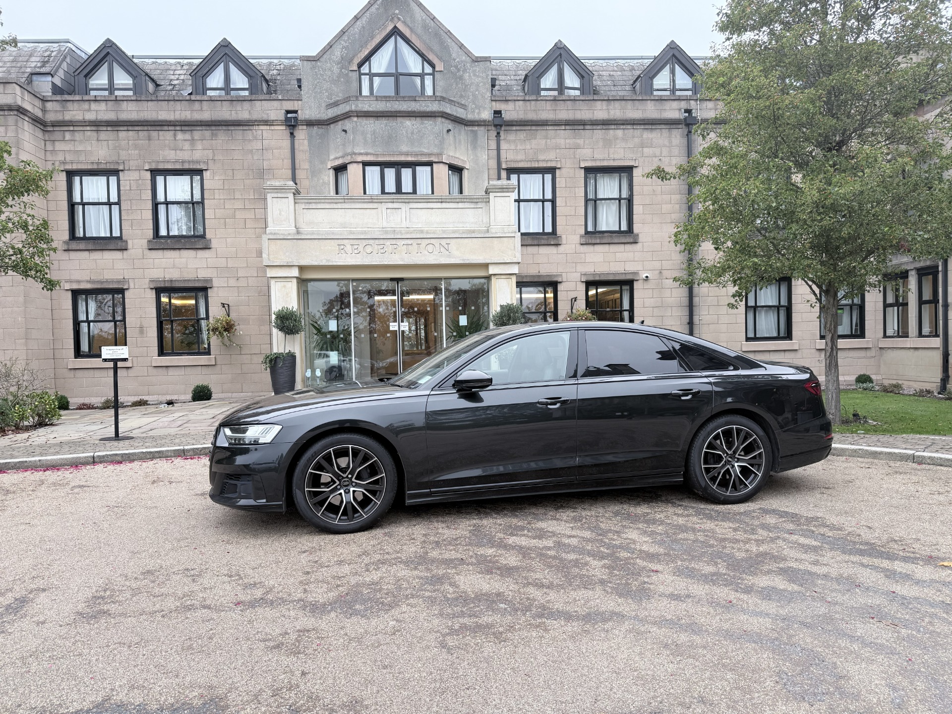 Our Audi A8 waiting to collect passengers to take to Manchester Airport